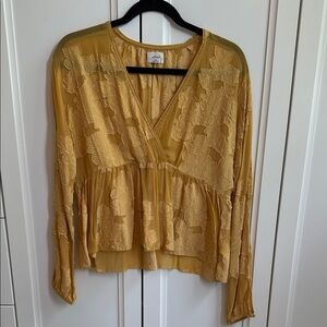 Wilfred Mustard Yellow Floral Blouse